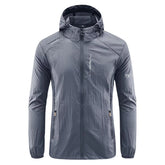 Men'S UPF 50+ Sun Protection Jackets Lightweight Breathable Full Zip Hoodie Summer Shirts for Running Travel Outdoors